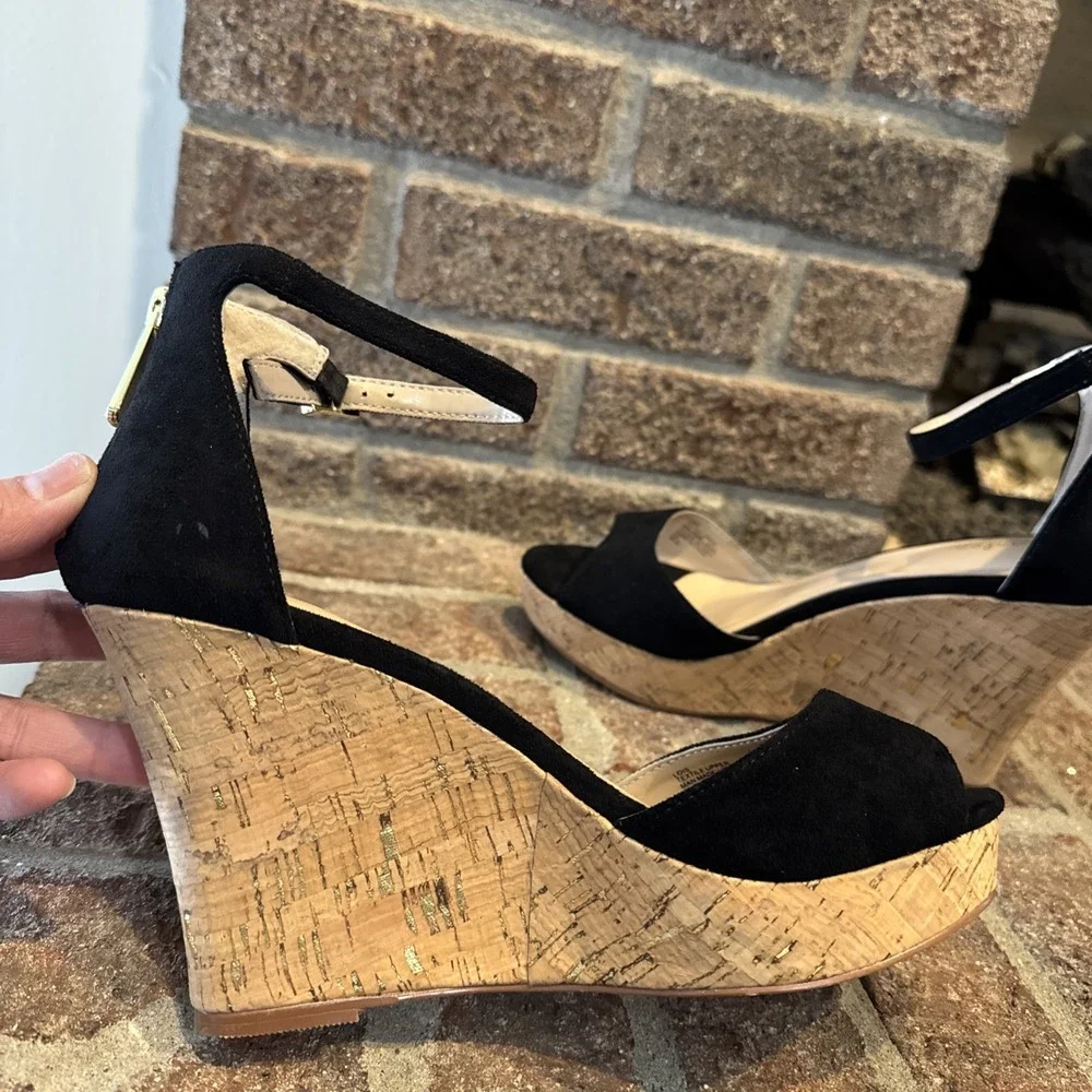 Charles by‎ Charles David Lois Women's Sandal Cork Platform Sz8.5 Black #145